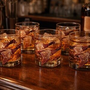 Vintage Georges Briard “Canvasback Duck” Lowball Glasses – Set of 5